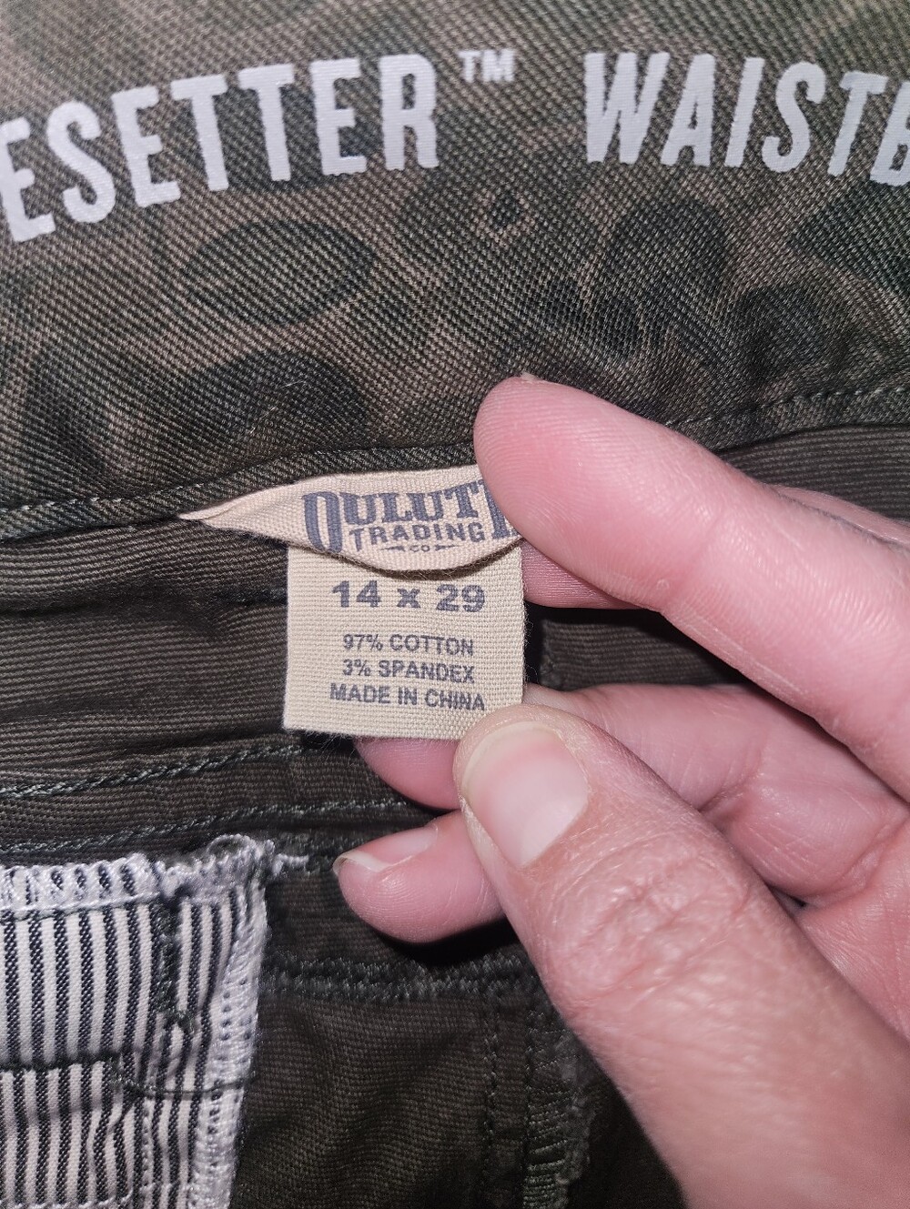 Duluth Trading Co Fkex Fire Hose Olive Floral Camo Cargo Pants 14x29, 8 Pockets! - Picture 8 of 13